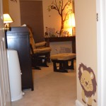 The lion stands guard at the entrance.